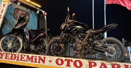 Çevreyi rahatsızlık veren motosikletliler yakalandı