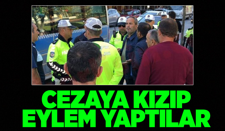 Cezaya kızan minibüsçülerden eylem