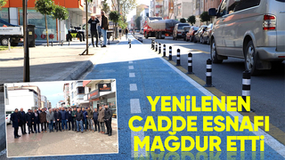 Çift yönlü bisiklet yolu esnafı mağdur etti