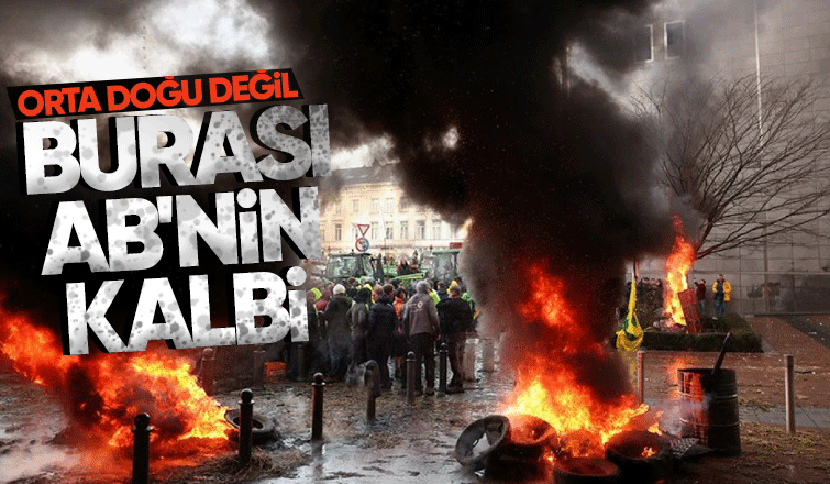 Çiftçiler, Brüksel'de ortalığı savaş alanına çevirdi