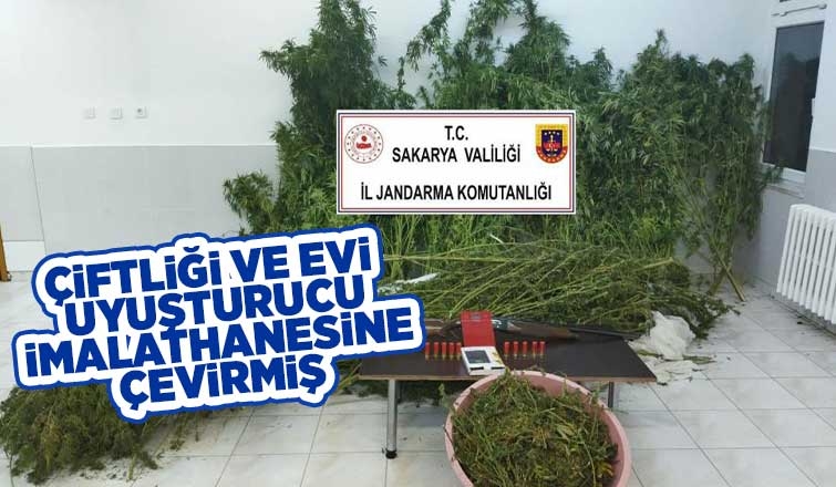 Çiftliği ve evi uyuşturucu imalathanesine çevirmiş