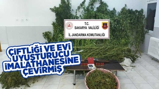 Çiftliği ve evi uyuşturucu imalathanesine çevirmiş