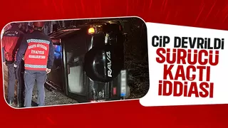 Cip devrildi ekipler sürücüyü aradı