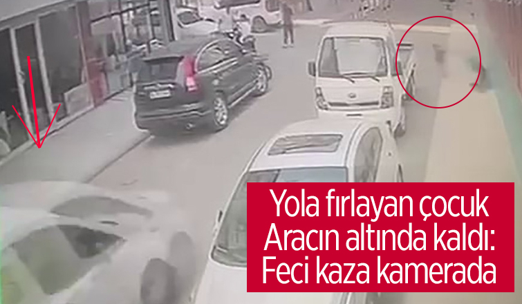 Çocuğun aracın altında kaldığı kaza kamerada
