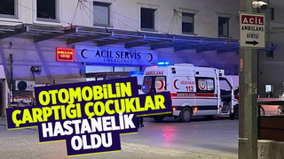 Çocuklara otomobil çarptı