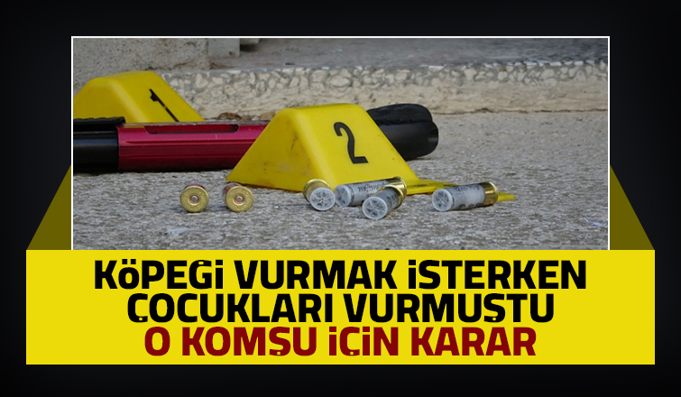 Çocukları kazara vuran komşu için karar çıktı