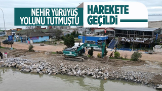 Çöken yürüyüş yoluna taş dolgulu önlem