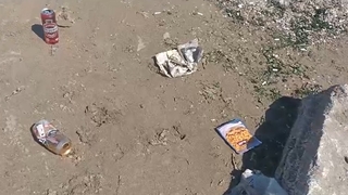 Çöpleri plaja attılar