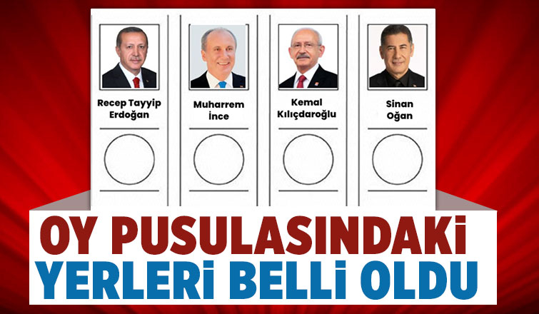 Cumhurbaşkanı adaylarının oy pusulasındaki yerleri belli oldu