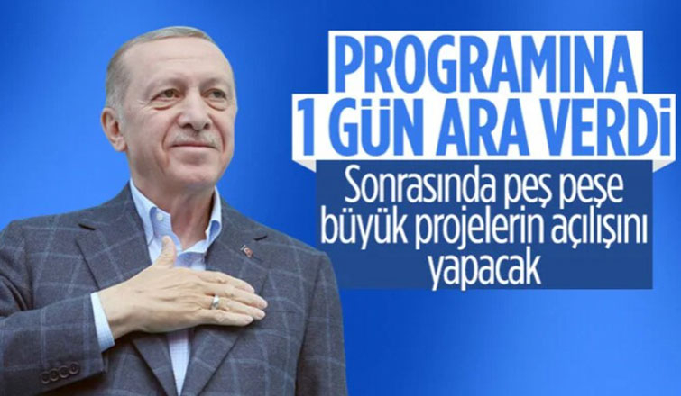 Cumhurbaşkanı Erdoğan, 1 günlük istirahate çekildi
