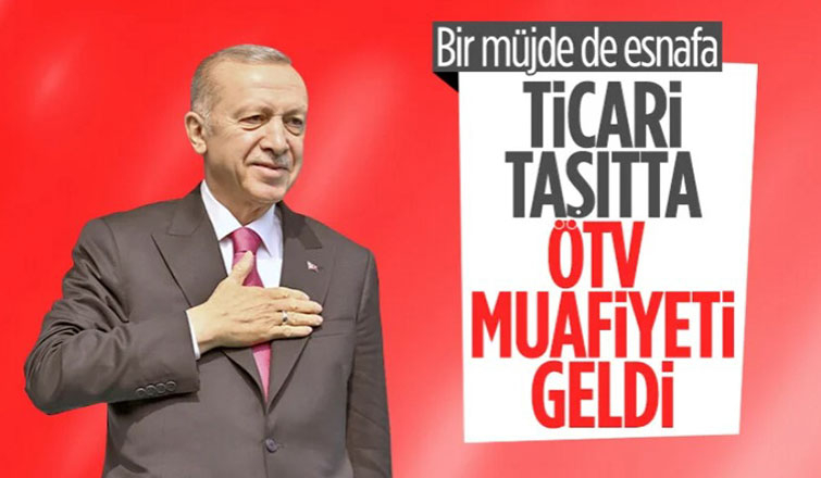 Cumhurbaşkanı Erdoğan'dan esnafa vergi muafiyeti müjdesi