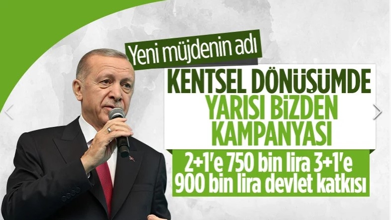 Cumhurbaşkanı Erdoğan'dan kentsel dönüşüm müjdesi