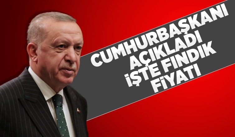 Cumhurbaşkanı fındık fiyatını açıkladı