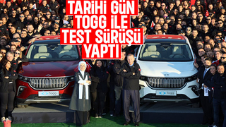 Cumhurbaşkanı Togg ile test sürüşü yaptı