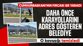 Cumhurbaşkanının uyarısı sonrası Akyazı belediyesi o kavşağı temizledi