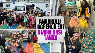 Cumhuriyet Anaokulu öğrencilerine ambulans tanıtıldı