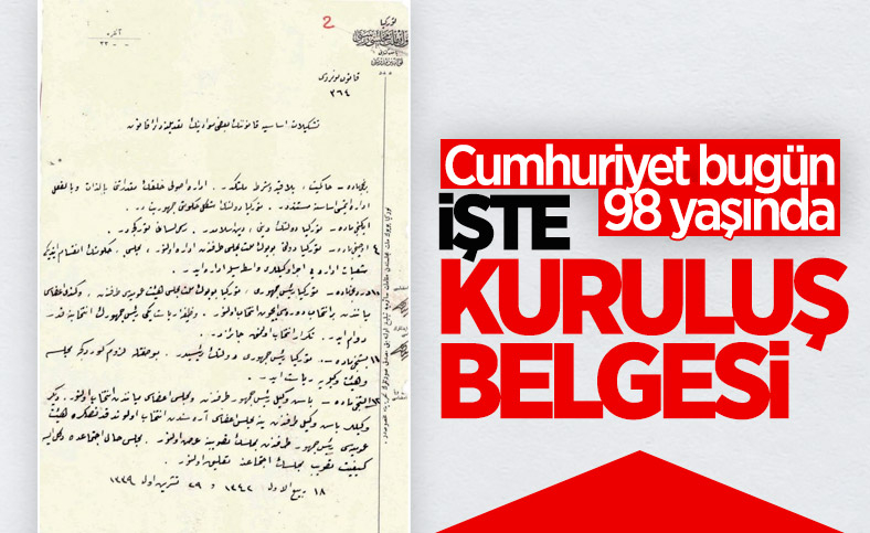 Cumhuriyet'in 98 yıl önceki kuruluş belgeleri