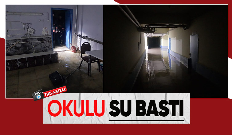 Cumhuriyet Ortaokulu sular altında kaldı
