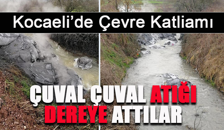 Çuval çuval atığı dereye attılar