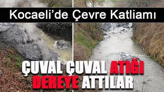 Çuval çuval atığı dereye attılar