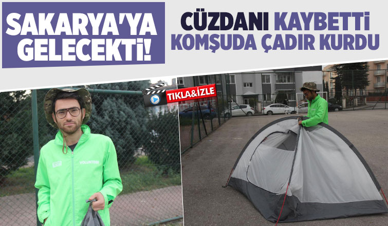 Cüzdanını kaybetti, basketbol sahasına çadır kurdu