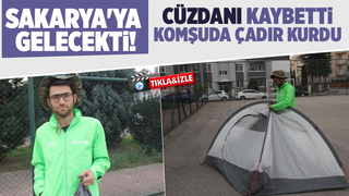 Cüzdanını kaybetti, basketbol sahasına çadır kurdu