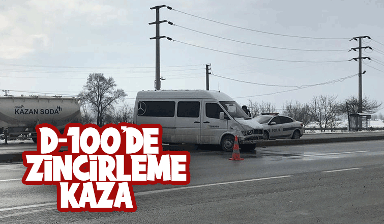D-100 3 araçlı zincirleme kaza