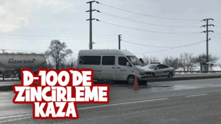 D-100 3 araçlı zincirleme kaza