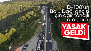 D-100 Bolu Dağı geçişinde ağır tonajlı araçlara yasak