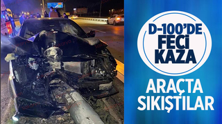 D-100'de feci kaza: 2 yaralı  