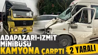 D-100'de feci kaza: Adapazarı minibüsü kamyona çarptı