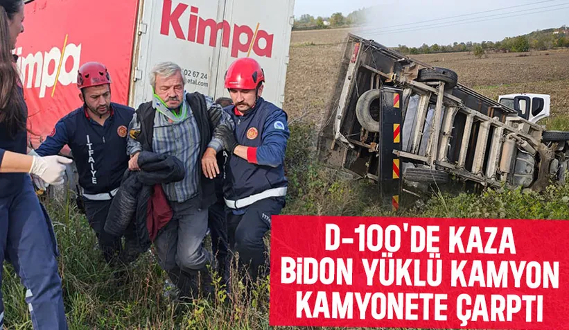 D-100'de feci kaza: Araçlar tarlaya uçtu