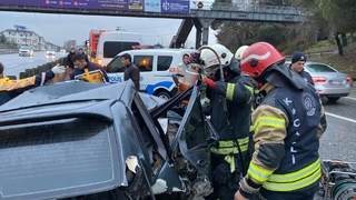 D-100'de feci kaza:2 yaralı