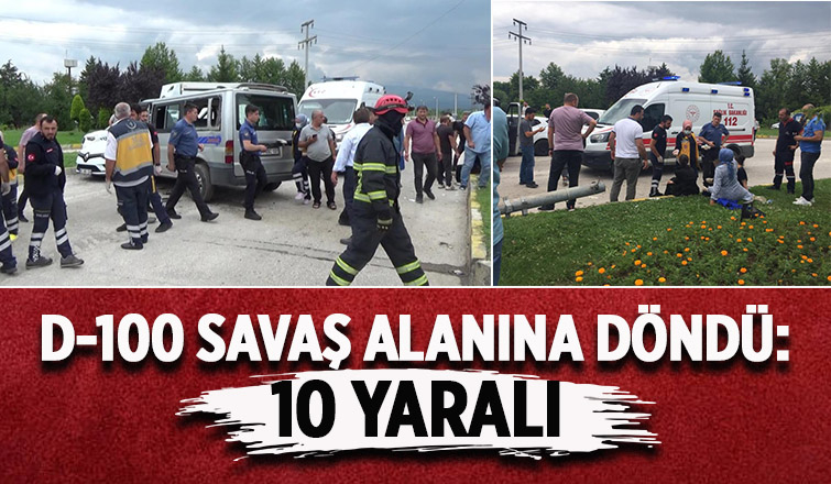  D-100'de kaza: 10 yaralı