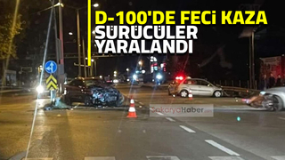 D-100'de kaza: 2 yaralı