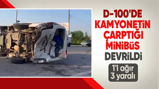 D-100'de kaza 3 yaralı