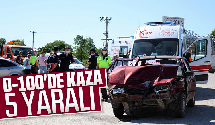 D-100'de kaza:1'i çocuk 5 yaralı