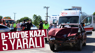 D-100'de kaza:1'i çocuk 5 yaralı