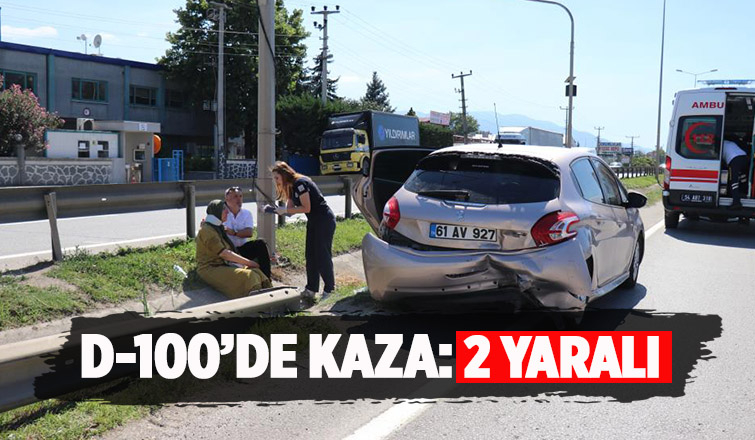 D-100'de kaza iki otomobil çarpıştı: 2 yaralı
