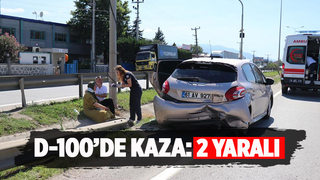 D-100'de kaza iki otomobil çarpıştı: 2 yaralı