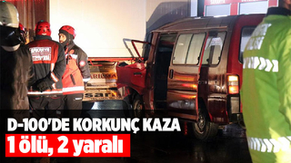 D-100'de korkunç kaza: 1 ölü, 2 yaralı