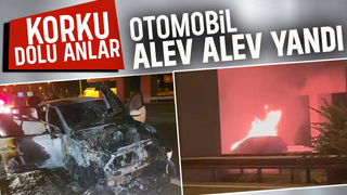 D-100'de otomobil yandı