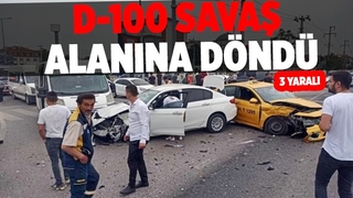 D-100'de zincirleme kaza: 2 yaralı