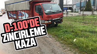 D-100'de zincirleme kaza