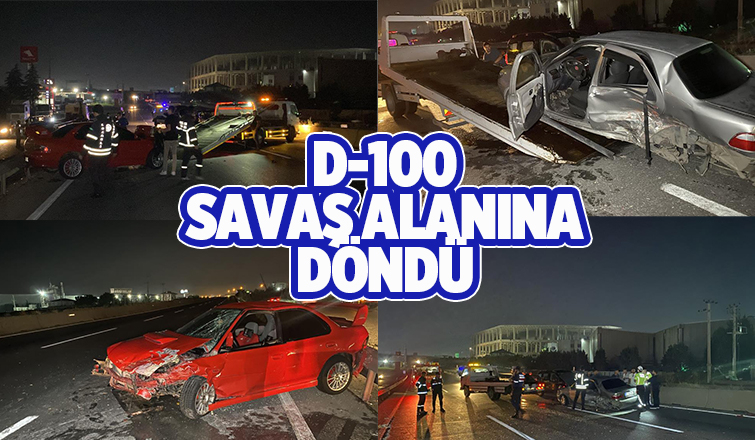 D-100'de zincirleme kaza