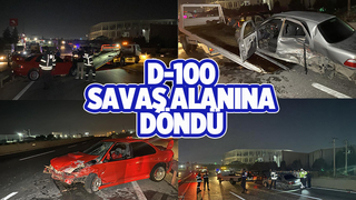 D-100'de zincirleme kaza