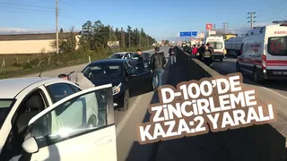 D-100'de zincirleme kaza