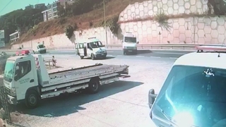 D-100'deki korkunç kaza kamerada