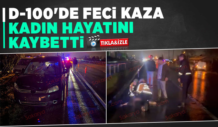 D-100 de aracın çarptığı kadın hayatını kaybetti