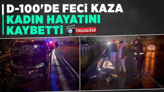 D-100 de aracın çarptığı kadın hayatını kaybetti